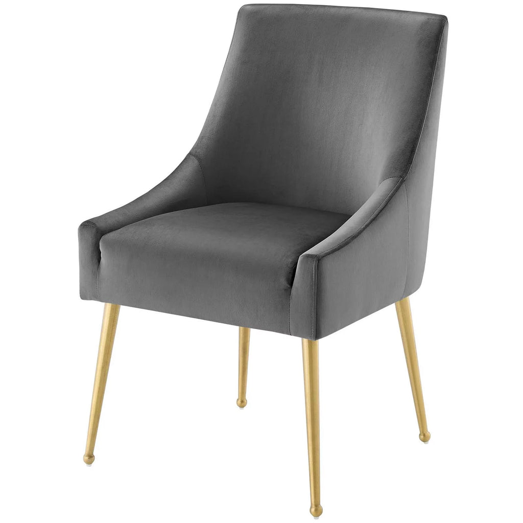Grey Velvet Set of 2 Dining Chair E951