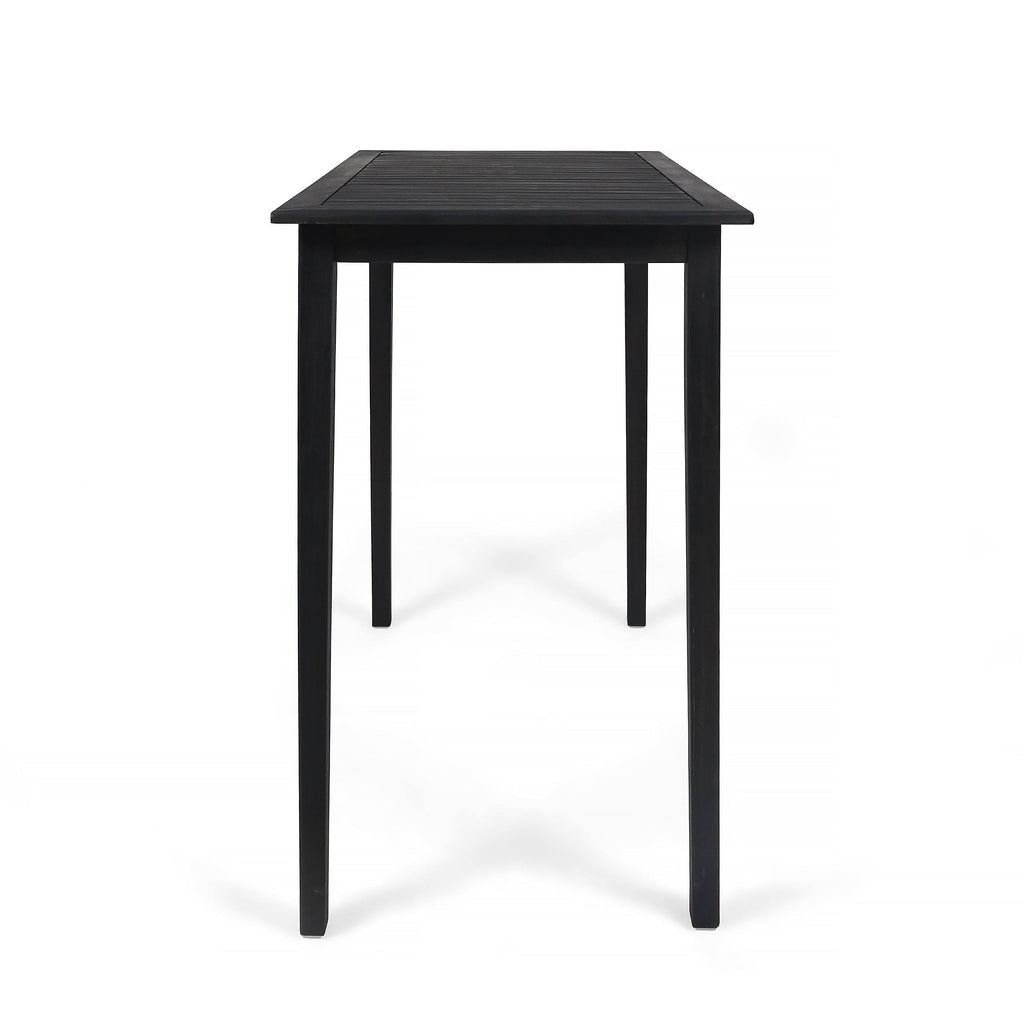 Acacia Wood Rectangle Bar Table Dark Gray U8332
