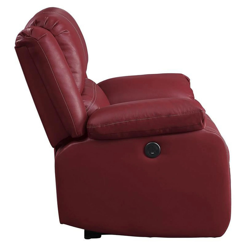 Red Faux Leather Power Recliner N406882