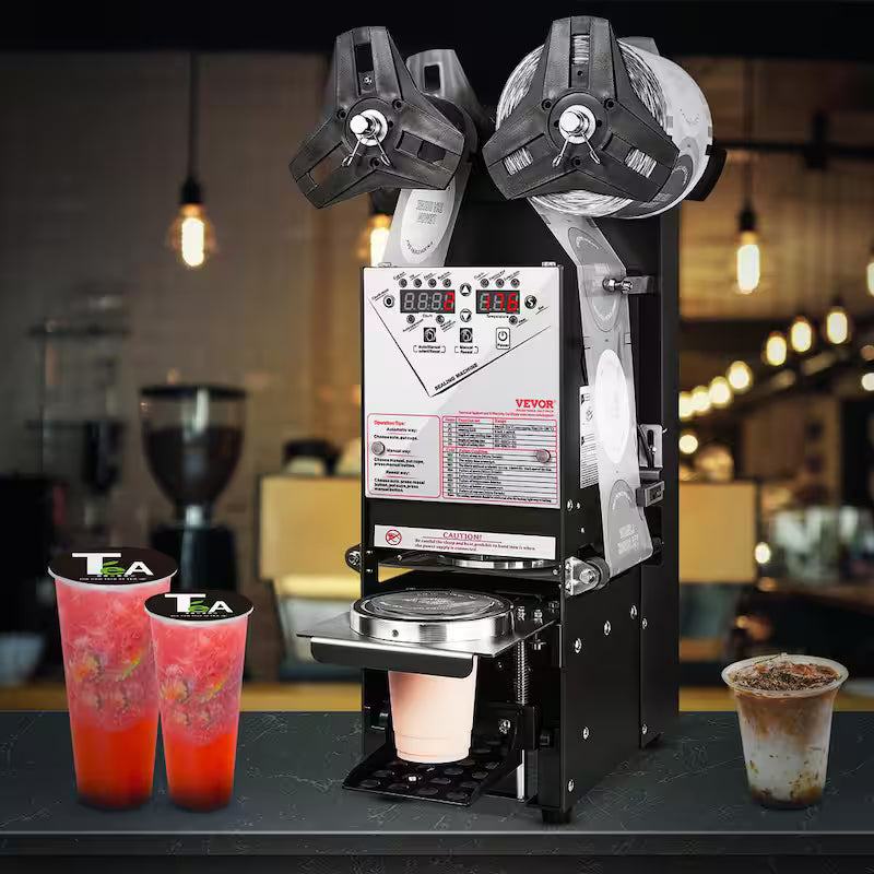 Automatic Cup Sealing Machine with LCD Panel, Black W562223