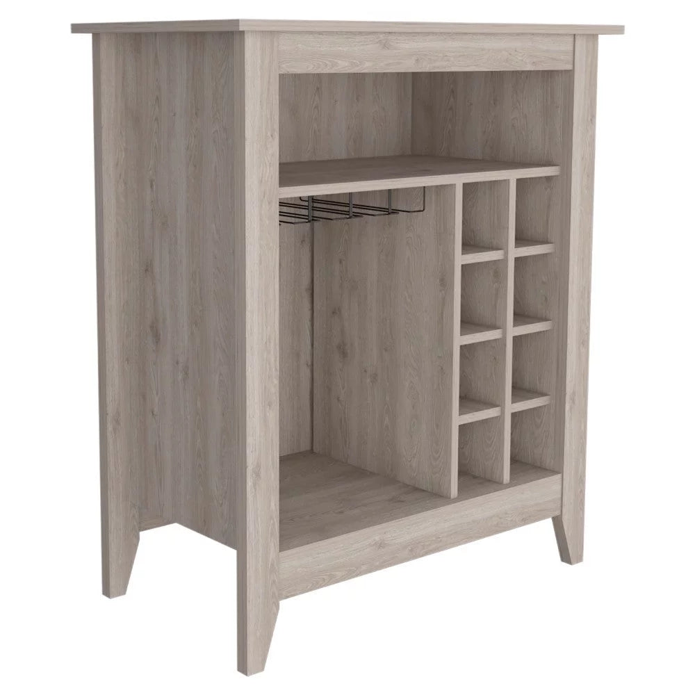 Light Gray Bar Cabinet with Wine Cubbies J3997
