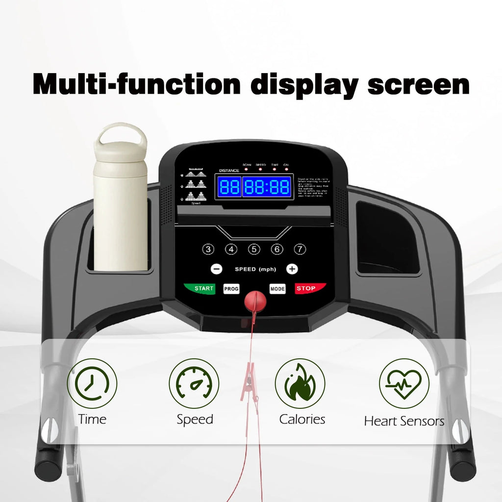 Folding 1.5HP Electric Treadmill Black Y905