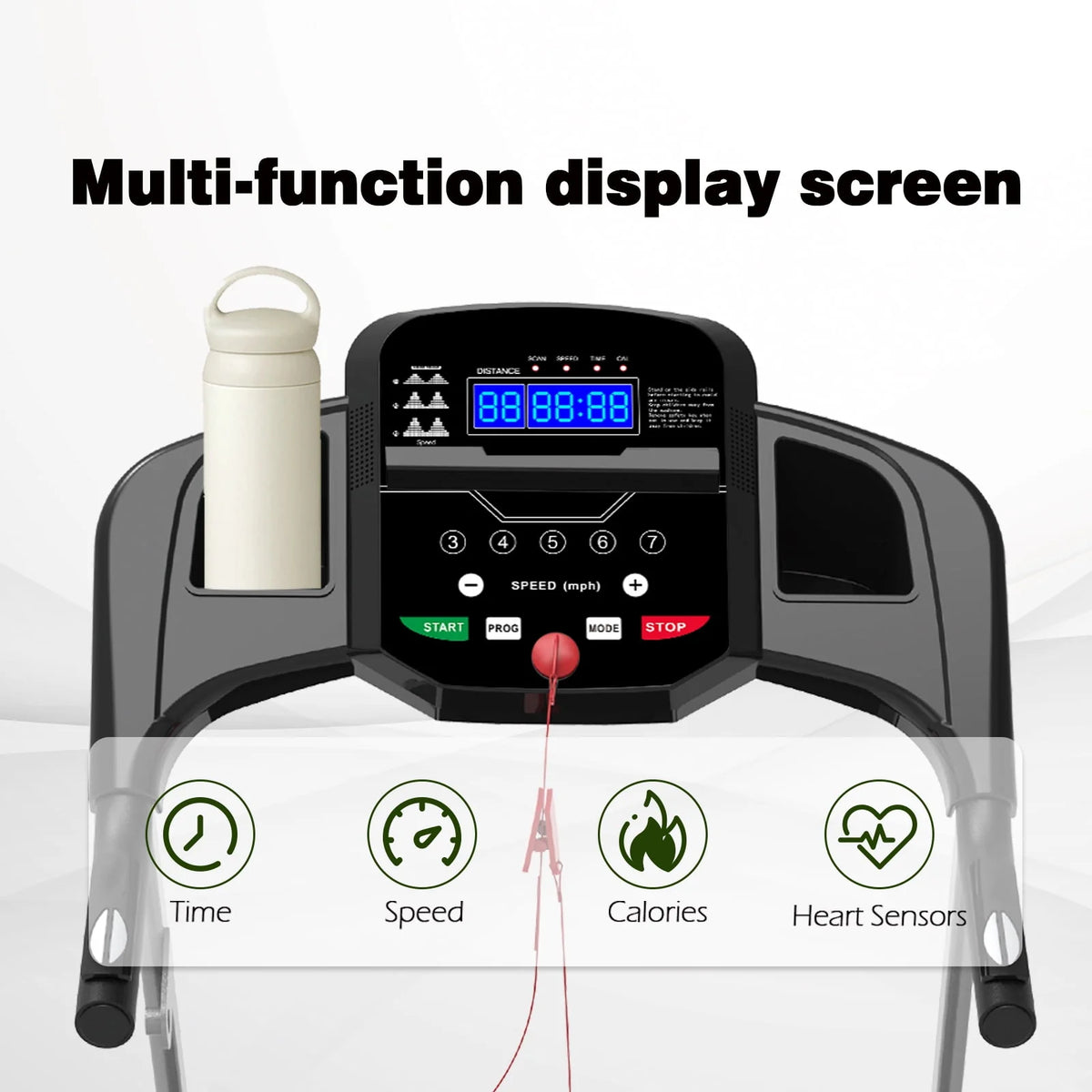 Folding 1.5HP Electric Treadmill Black Y905