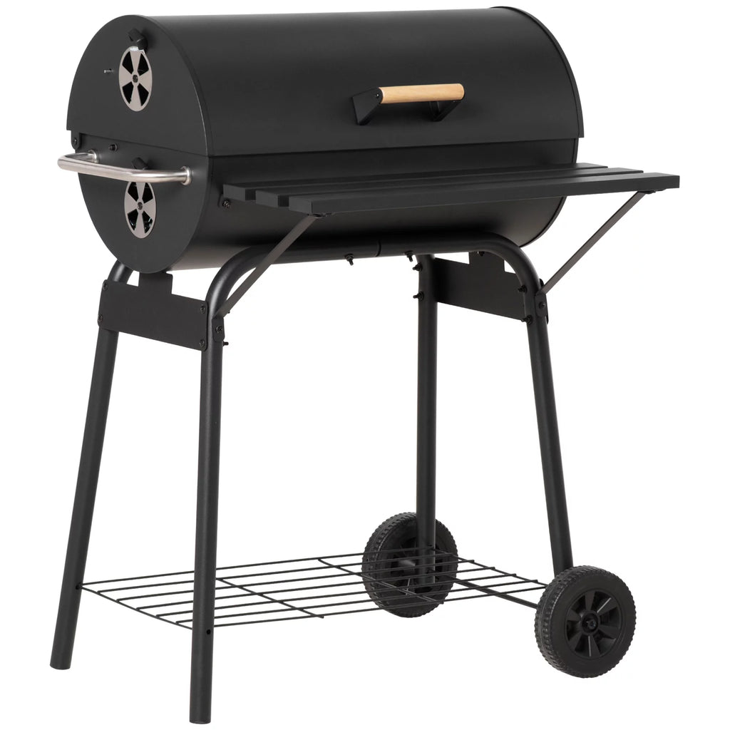 Portable Charcoal BBQ Grill and Offset Smoker Combo B151