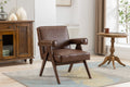 Leisure Chair with Solid Wood Armrest and Feet W69899