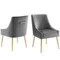 Grey Velvet Set of 2 Dining Chair E951
