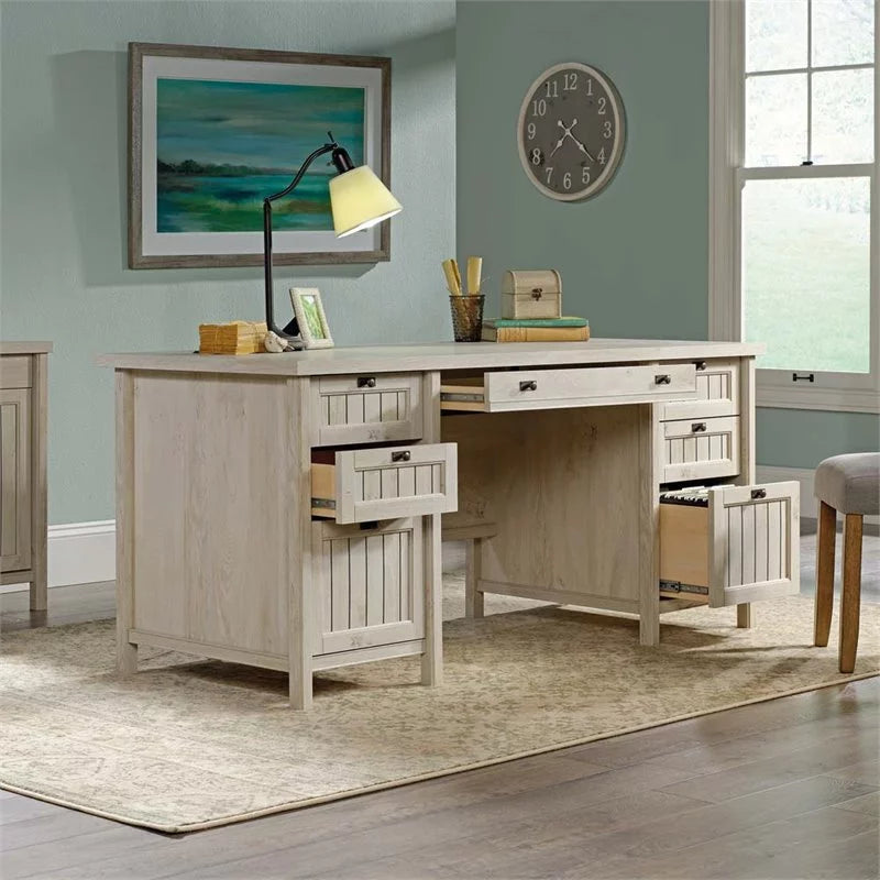 Executive Desk with Hutch and Accent Chest H428