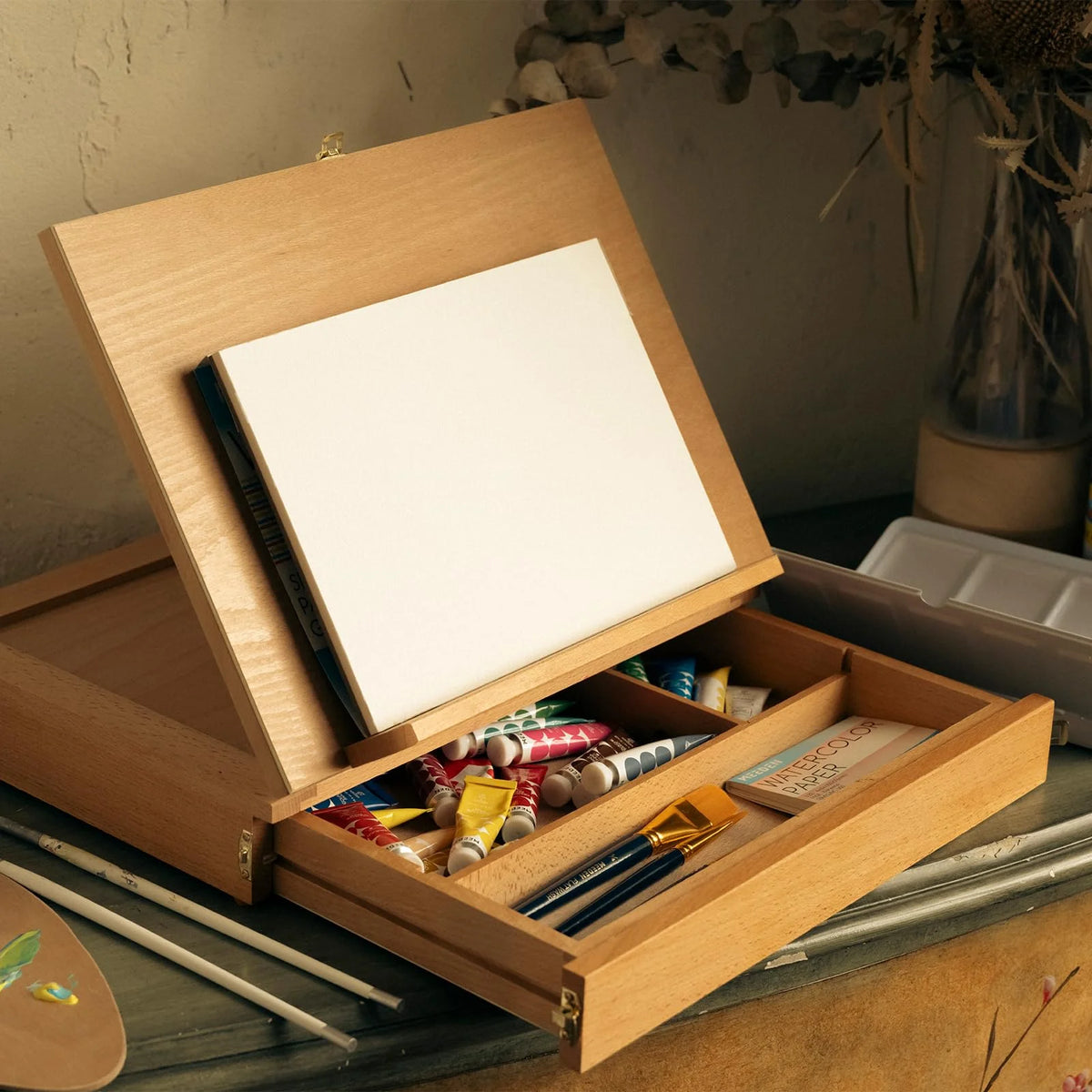Wood Desk Table Easel with Storage Drawer L46210