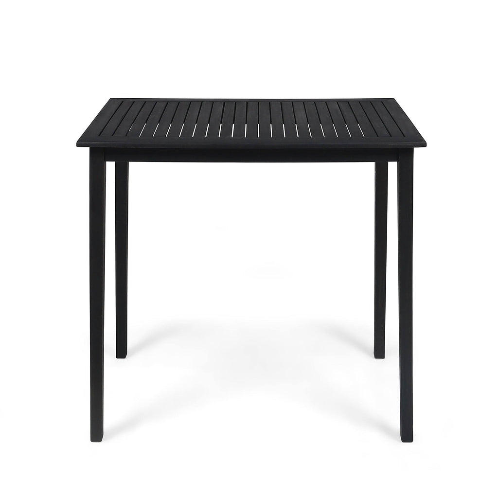 Acacia Wood Rectangle Bar Table Dark Gray U8332