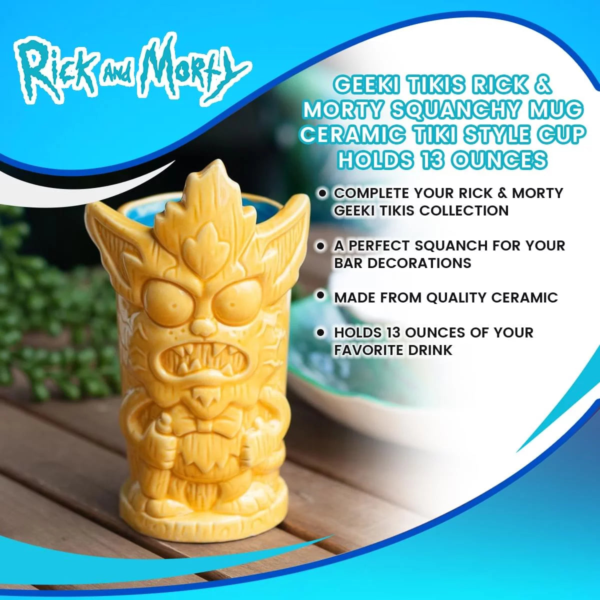 Ceramic Tiki Style Mug 13 Ounces I540