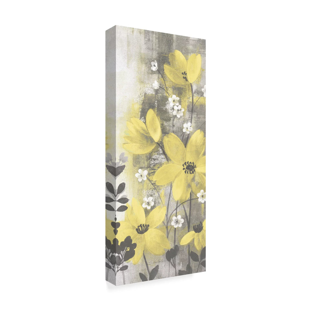 Floral Symphony Yellow Gray Canvas Art F363307