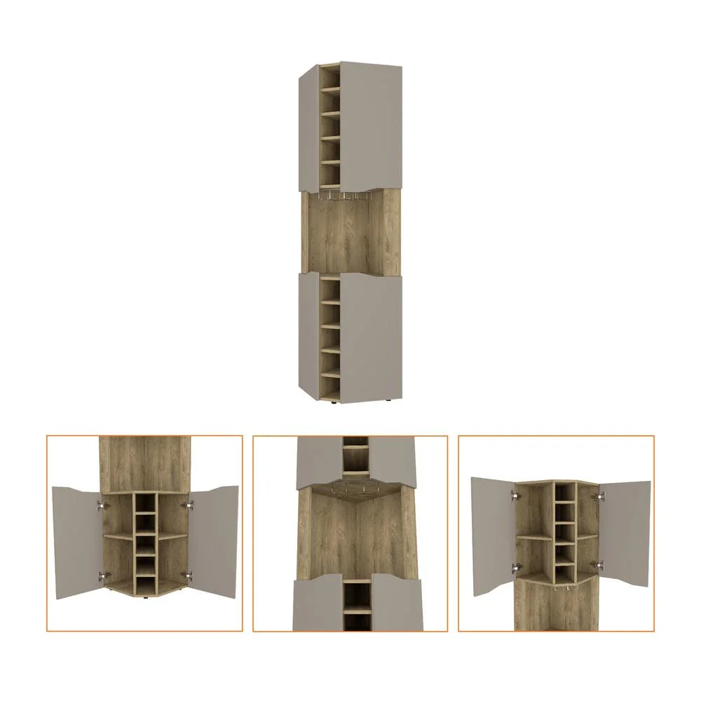 Corner Bar Cabinet Macadamia Taupe Engineered Wood S689368