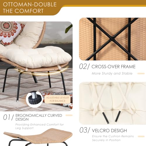 Oversized Egg Chair with Ottoman U49538