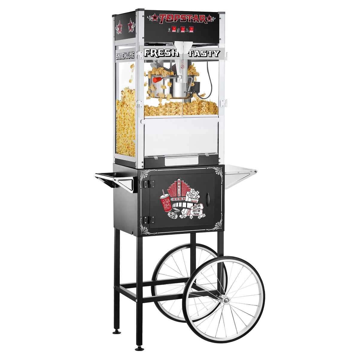Black 12oz Popcorn Machine with Cart H448862