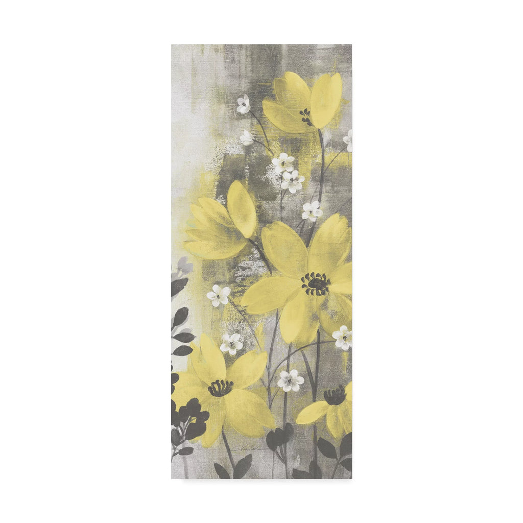 Floral Symphony Yellow Gray Canvas Art F363307