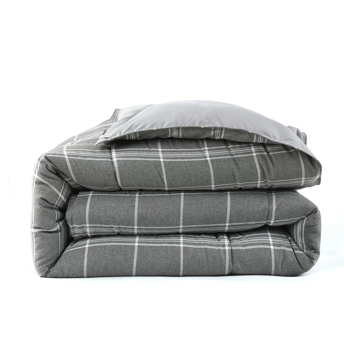 Reversible Check Pattern Comforter Set Queen N985548
