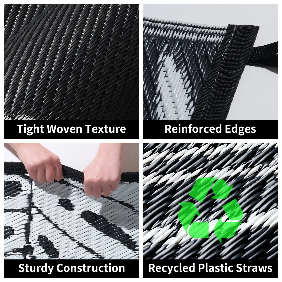 6x9 Waterproof Reversible Outdoor Rug Q6638