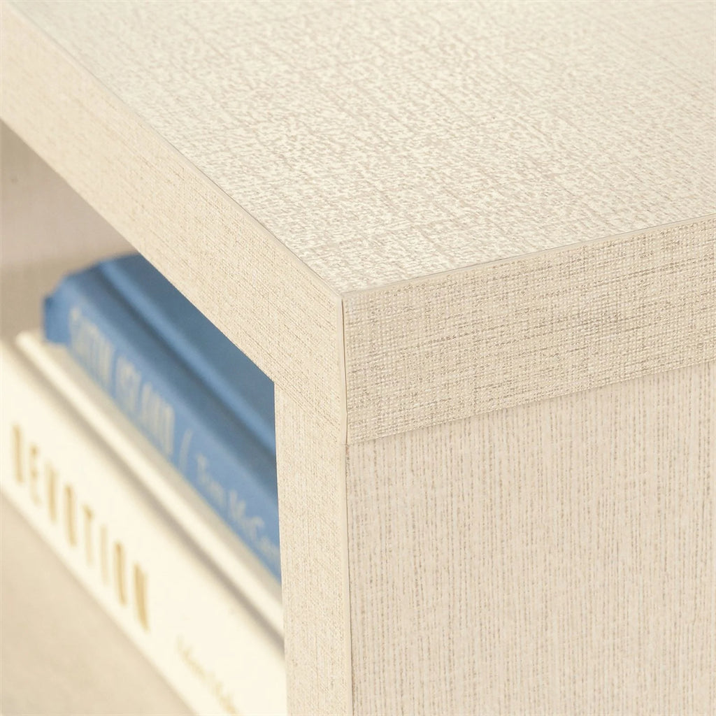 L-Desk in Dove Linen/Off White Finish W510