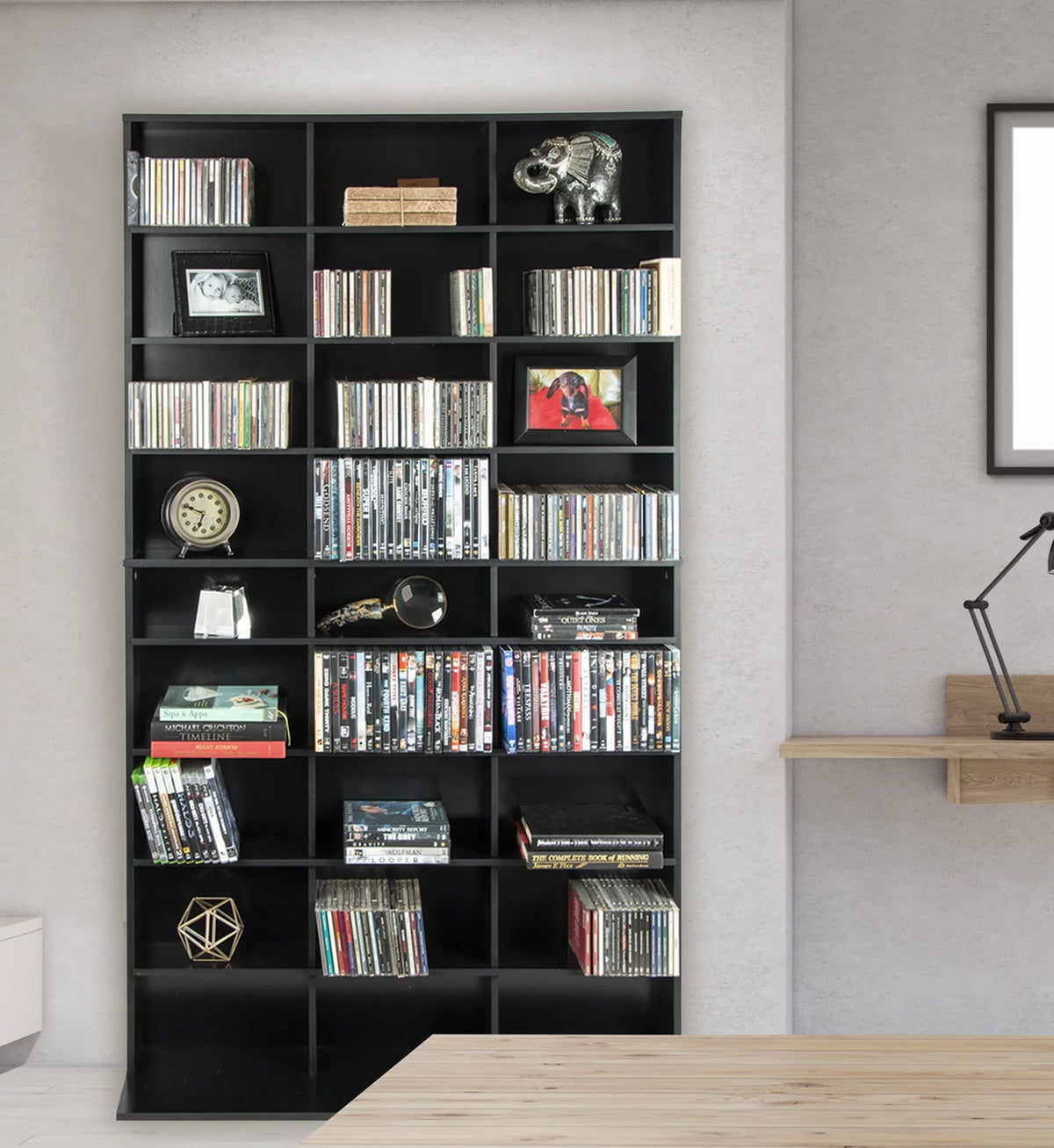 40"x71" 9-Shelf Wood Media Storage Bookcase F4109