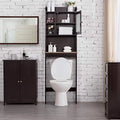 Espresso Over The Toilet Storage Cabinet with Glass Door X82170