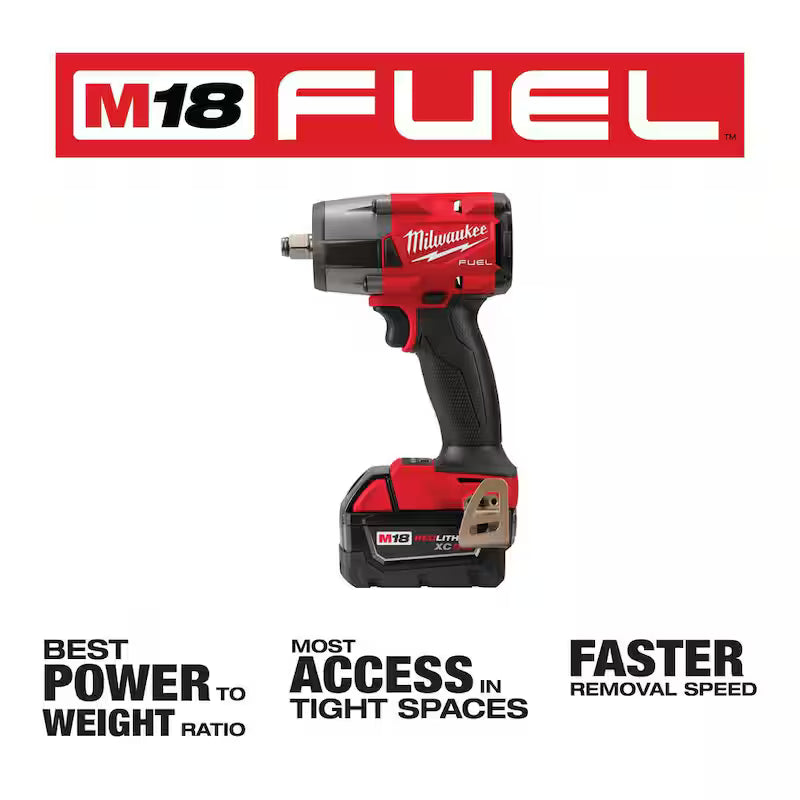 18V Brushless Cordless 1/2 in. Impact Wrench with Impact Socket Set Y154