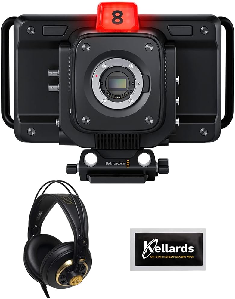 4K Studio Camera Bundle with Headphones and Screen Cleaning Wipes Q8209