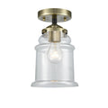 Black Antique Brass 1 Light Semi-Flush Mount T11276