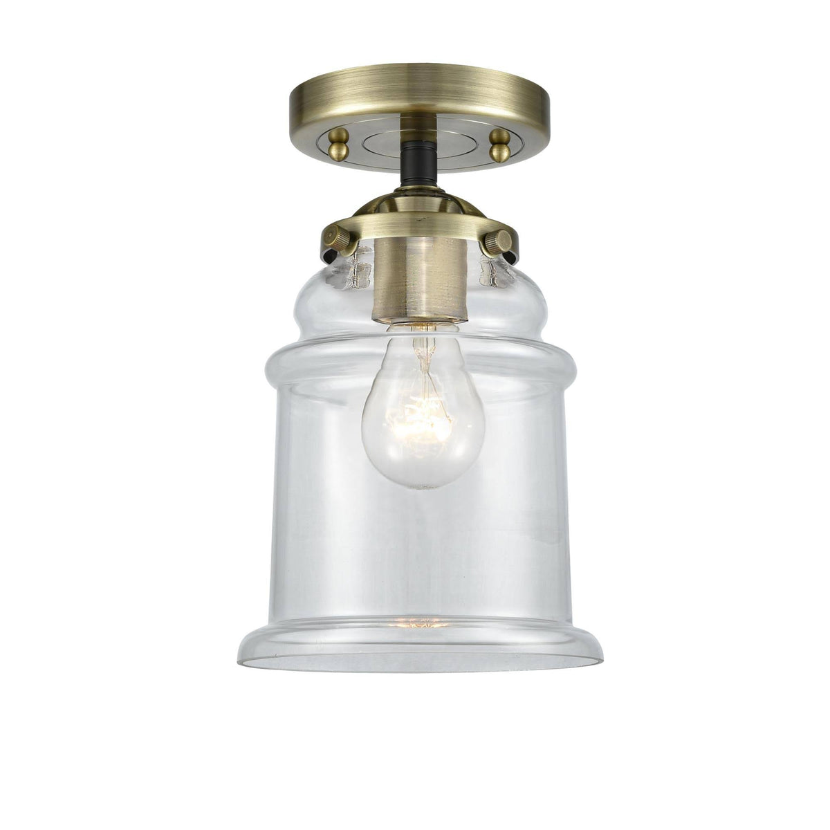 Black Antique Brass 1 Light Semi-Flush Mount T11276