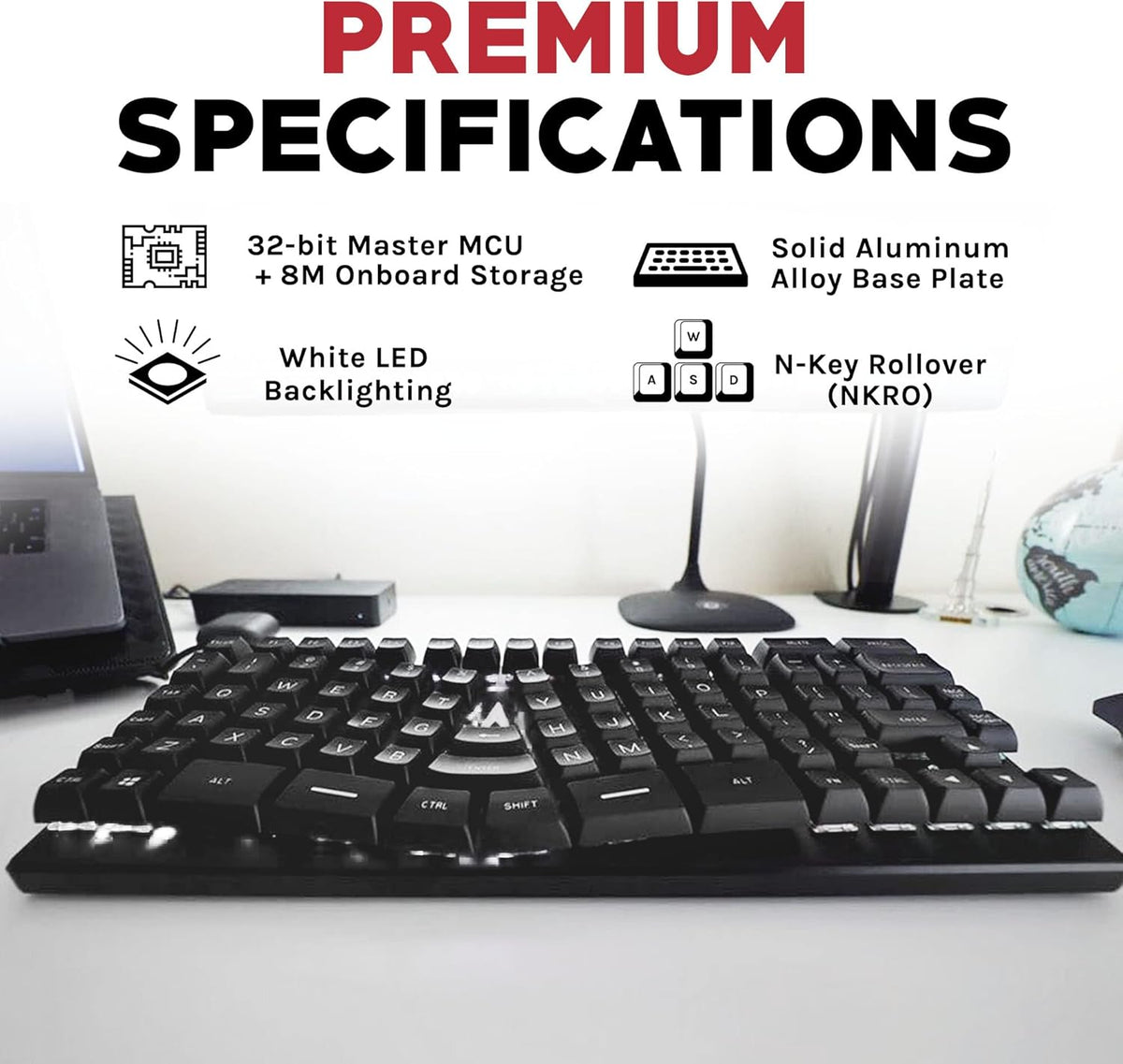 Black Ergonomic Mechanical Keyboard Y71445