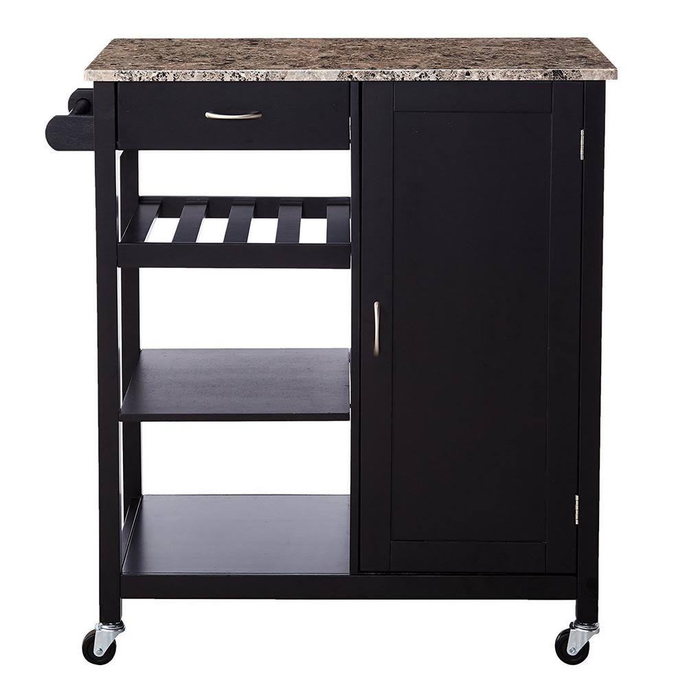 Black Kitchen Island Cart S198