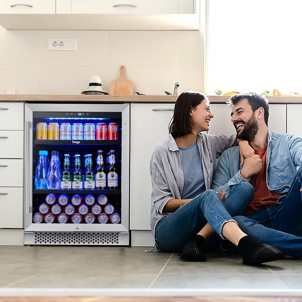 24 Can Beverage Refrigerator Cooler with Reversible Door U79344
