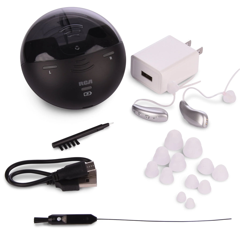 Behind-the-Ear Hearing Aids with Charging Case X598