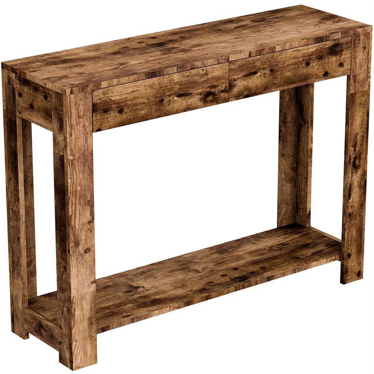 40"L 2-Drawers 1-Shelf Brown Reclaimed Wood Console Table C776315