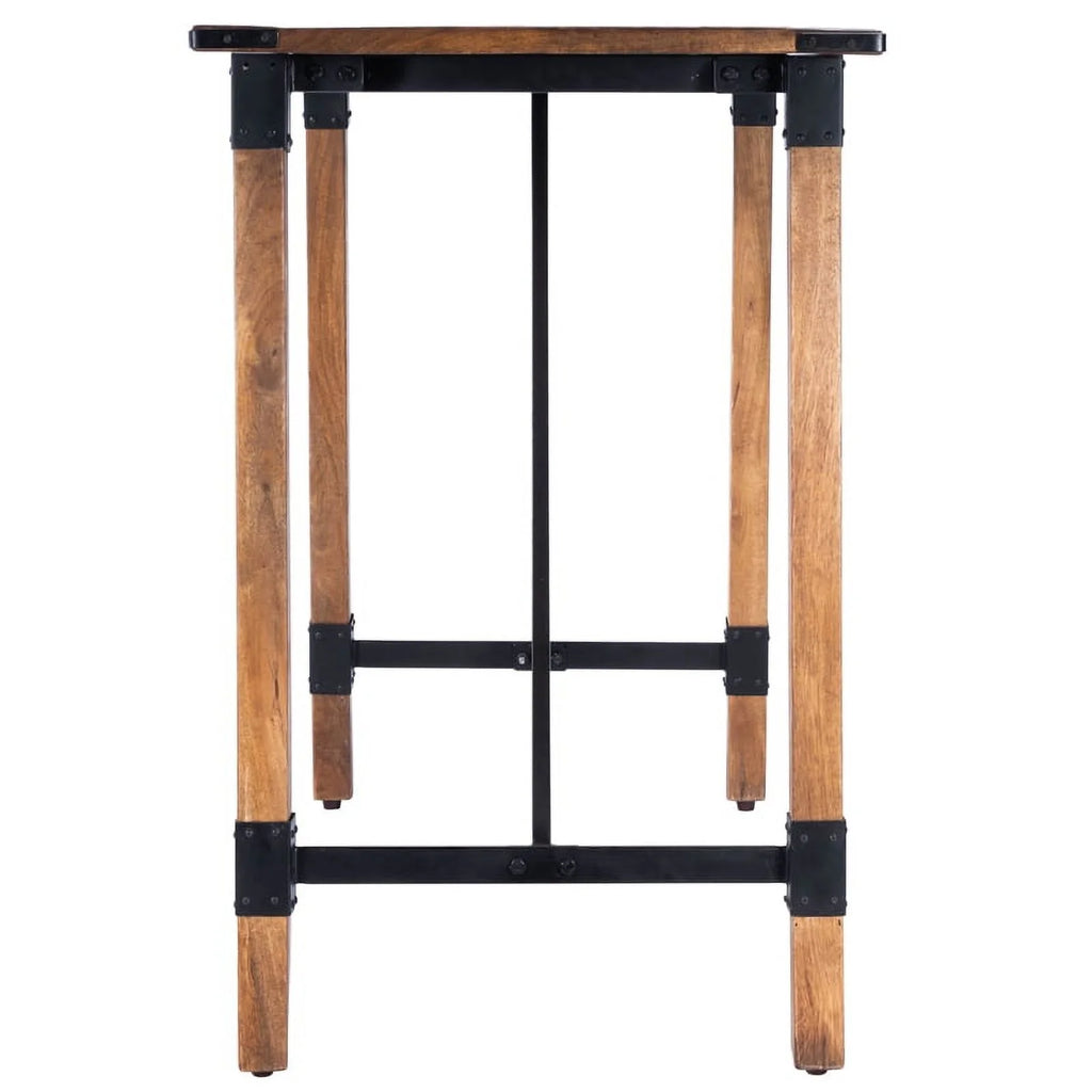 Industrial Wood and Metal Pub Table in Beige P911196