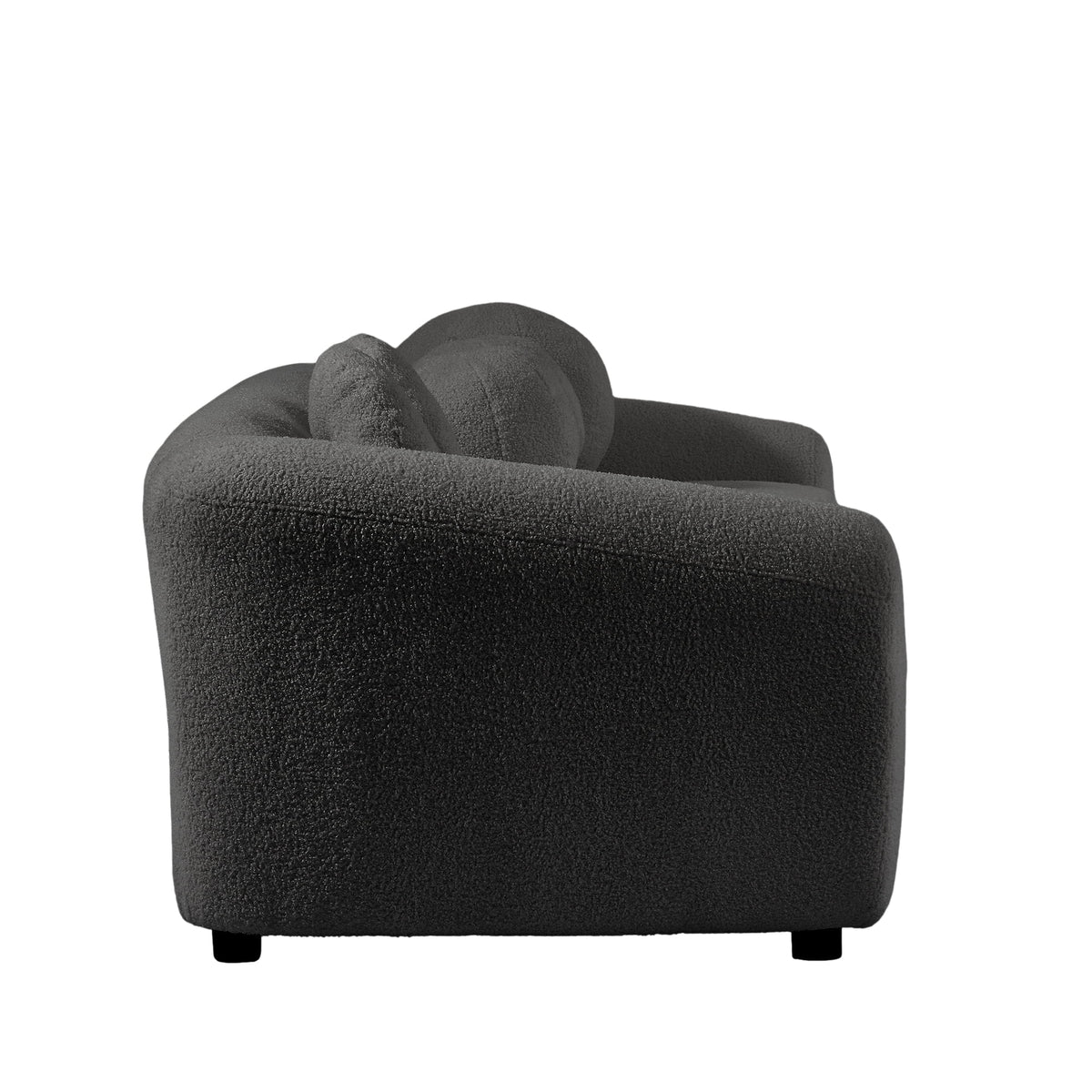 87.7" Gray Teddy Upholstered 3 Seater Sofa with 5 Pillows A700