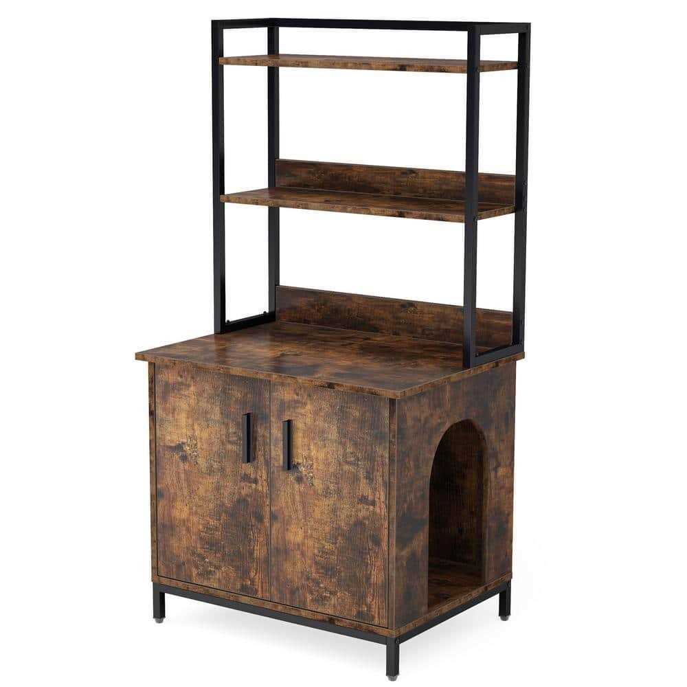 Rustic Brown Litter Box Enclosure Q373896