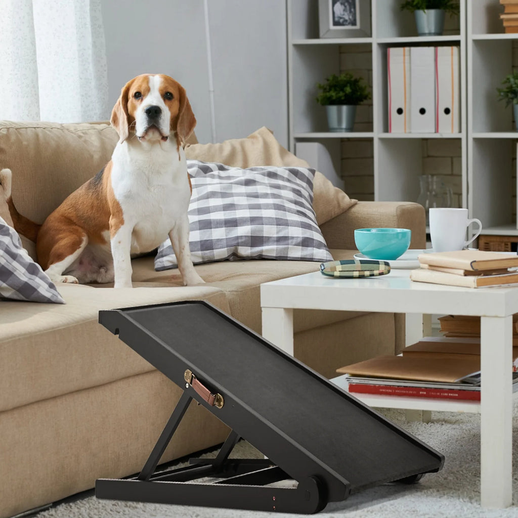 Adjustable Folding Pet Ramp with Rubber Mat Q913432