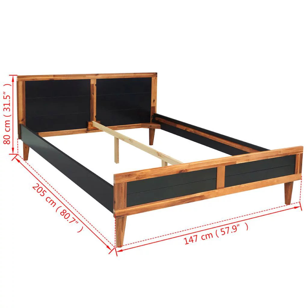 Black Solid Acacia Wood Bed Frame C5523