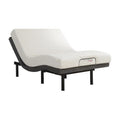 Adjustable Full Size Bed Base with Dual Incline, Massager & Bluetooth, Off White & Black T52101