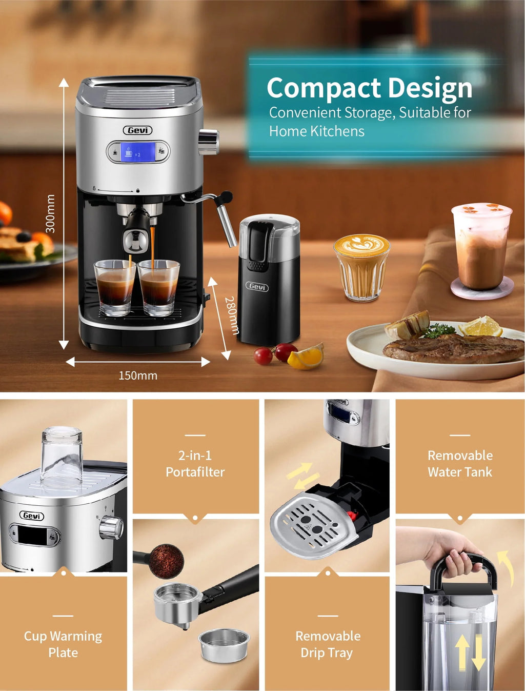20 Bar Automatic Espresso Machine with Milk Frother V122677
