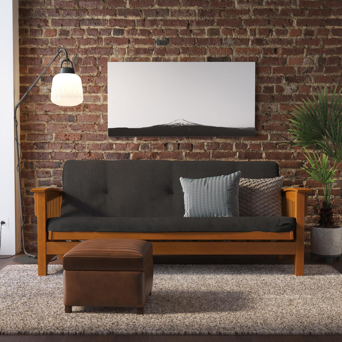 6 Inch Blue Microfiber Futon Mattress U4655