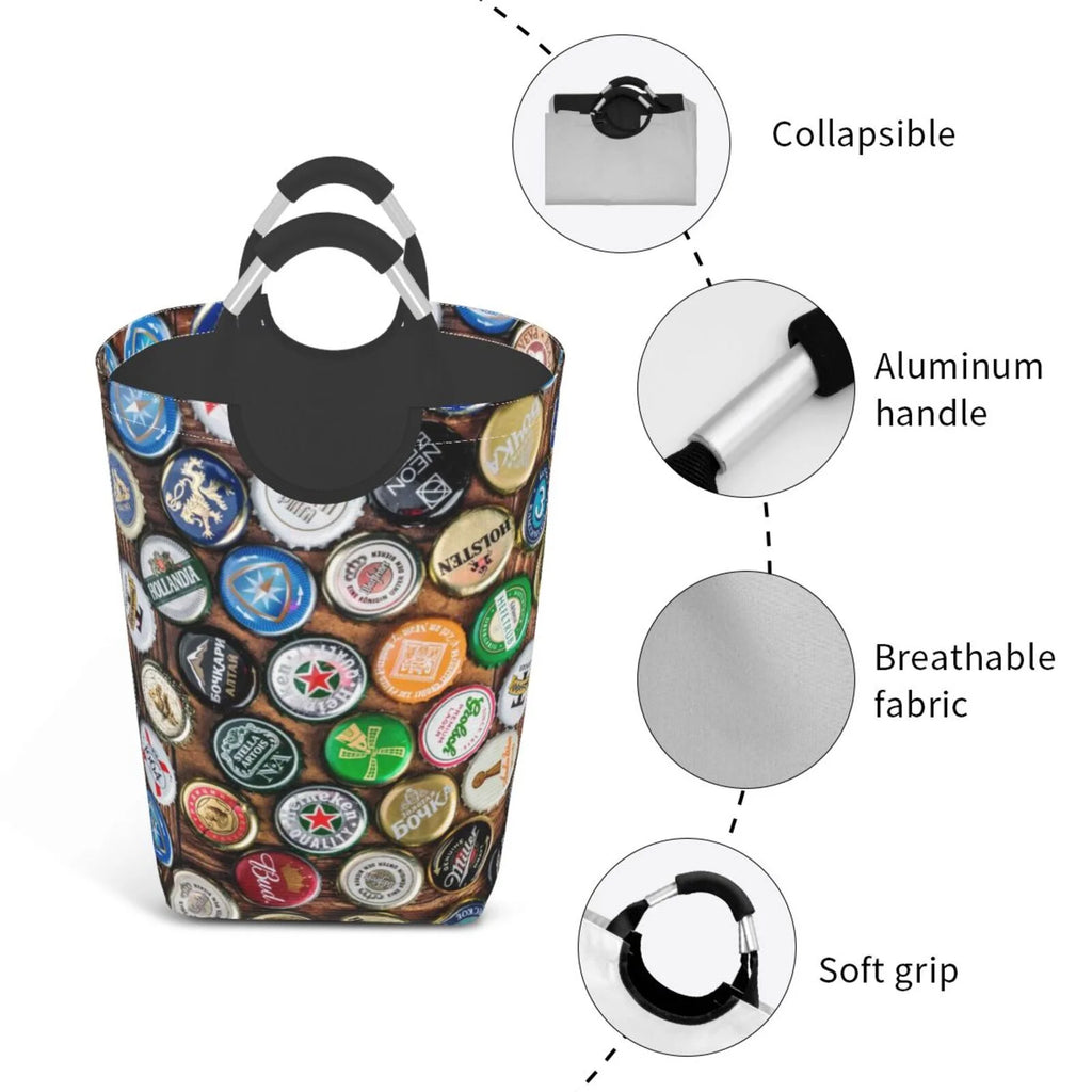 Large Canvas Fabric Collapsible Laundry Hamper E2620
