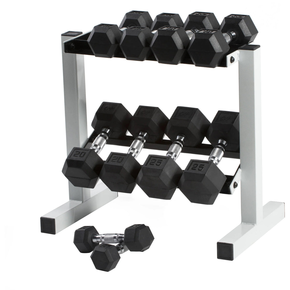 50 lb Rubber Hex Dumbbell Weight Set J7319