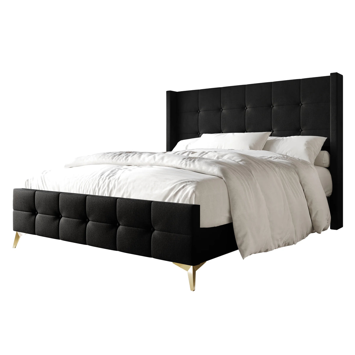Twin Size Velvet Upholstered Bed U9027