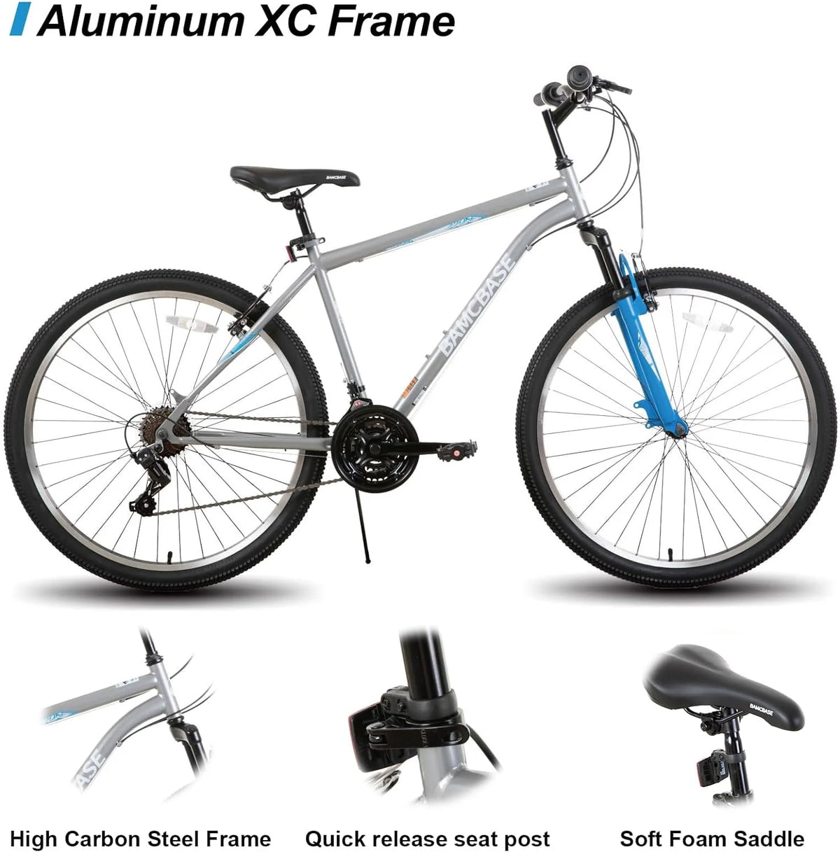 26 27.5 Inch Mountain Bike 21 Speeds Hardtail Bicycle R95066