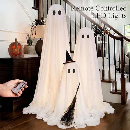 Halloween Light-Up Ghosts with String Lights Q604289