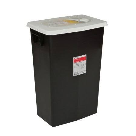 18 Gallon Black Hazardous Waste Container with Slide Lid O24188