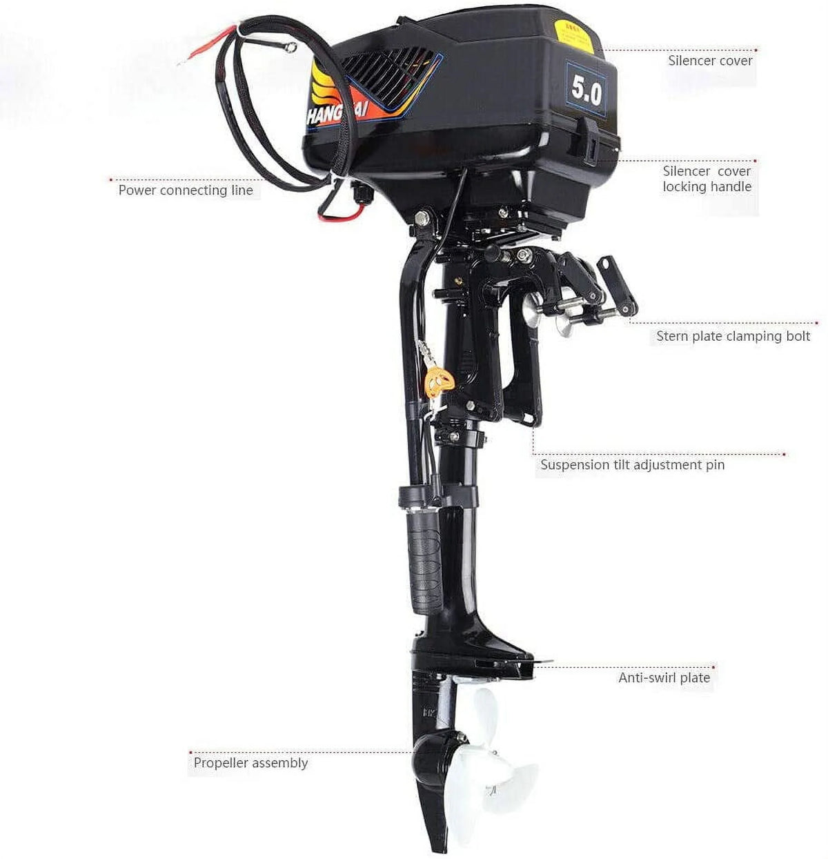 48V 5.0HP Short Shaft Electric Outboard Motor A817