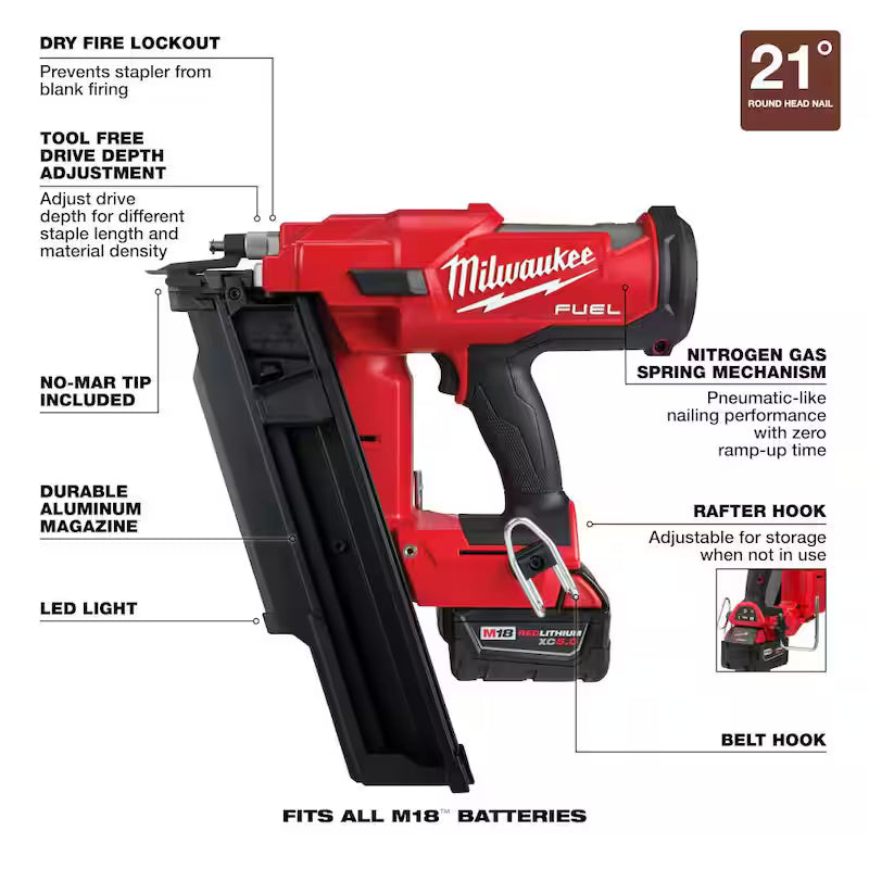 18-Volt Lithium-Ion Brushless Cordless Framing Nailer Kit G4748