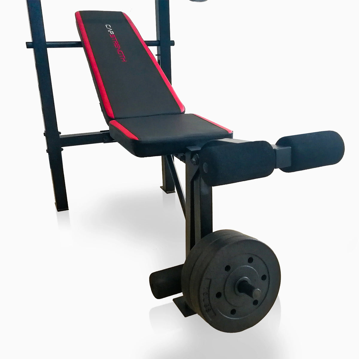 Adjustable Weight Bench with Rack and 90 lb. Weight Set N6876